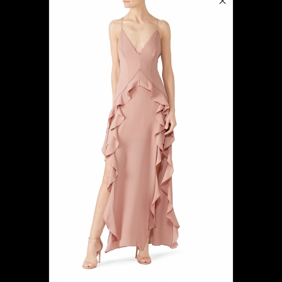 The jet series muted pink maxi dress with slits - Picture 1 of 7